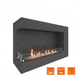 Биокамин угловой SteelHeat GRAND 900 левый (Стекло)