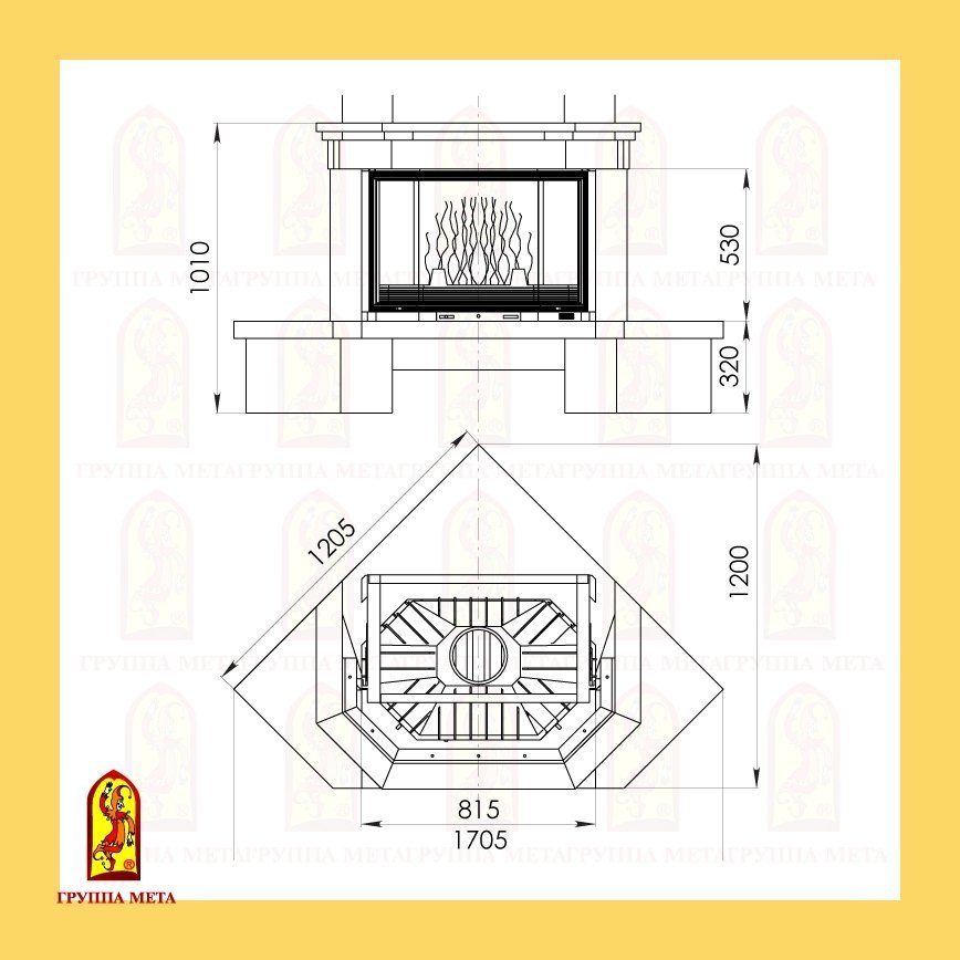 Каминная облицовка Мета Оберне 850