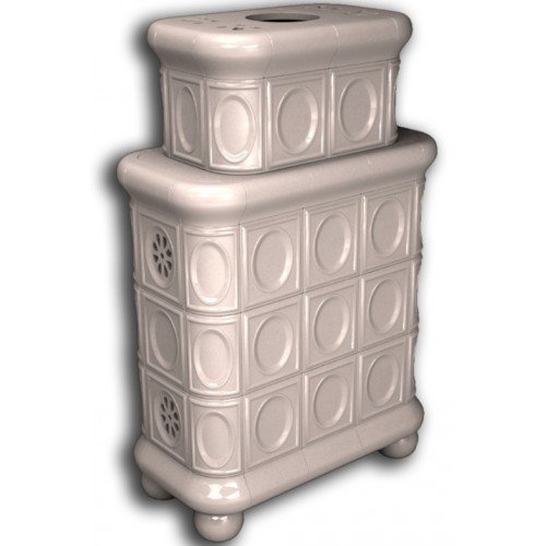 Каминная облицовка КимрПечь Медальон центральная двухъярусная Белый