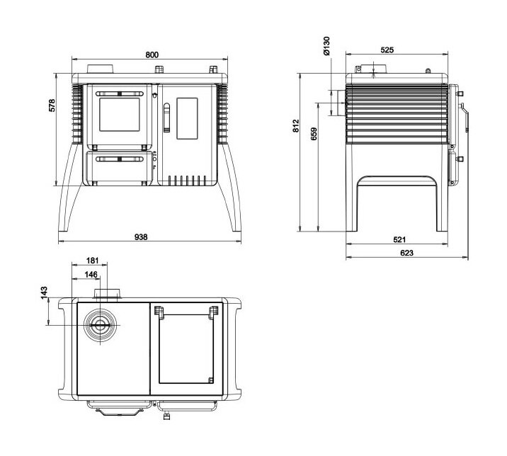 Чугунная печь Brunner Iron Dog 6