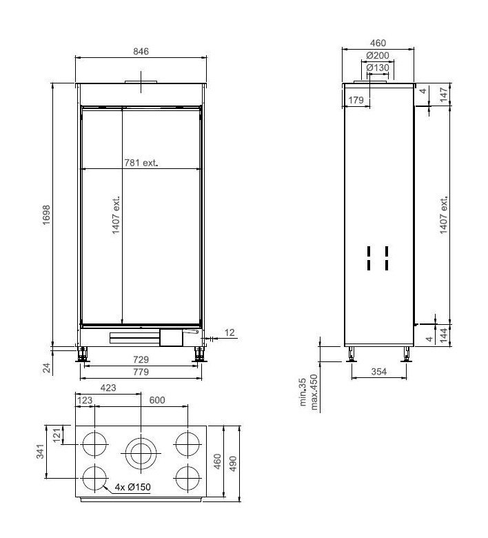 Газовый камин Тру Вижн 850 VL / True Vision 850 VL gas