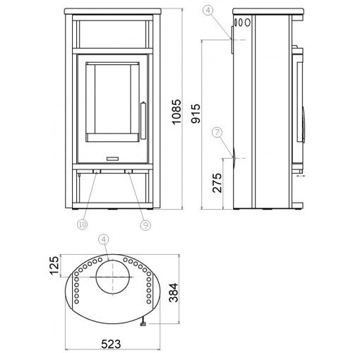 Печь-Камин ABX Polar 4 (тальк)