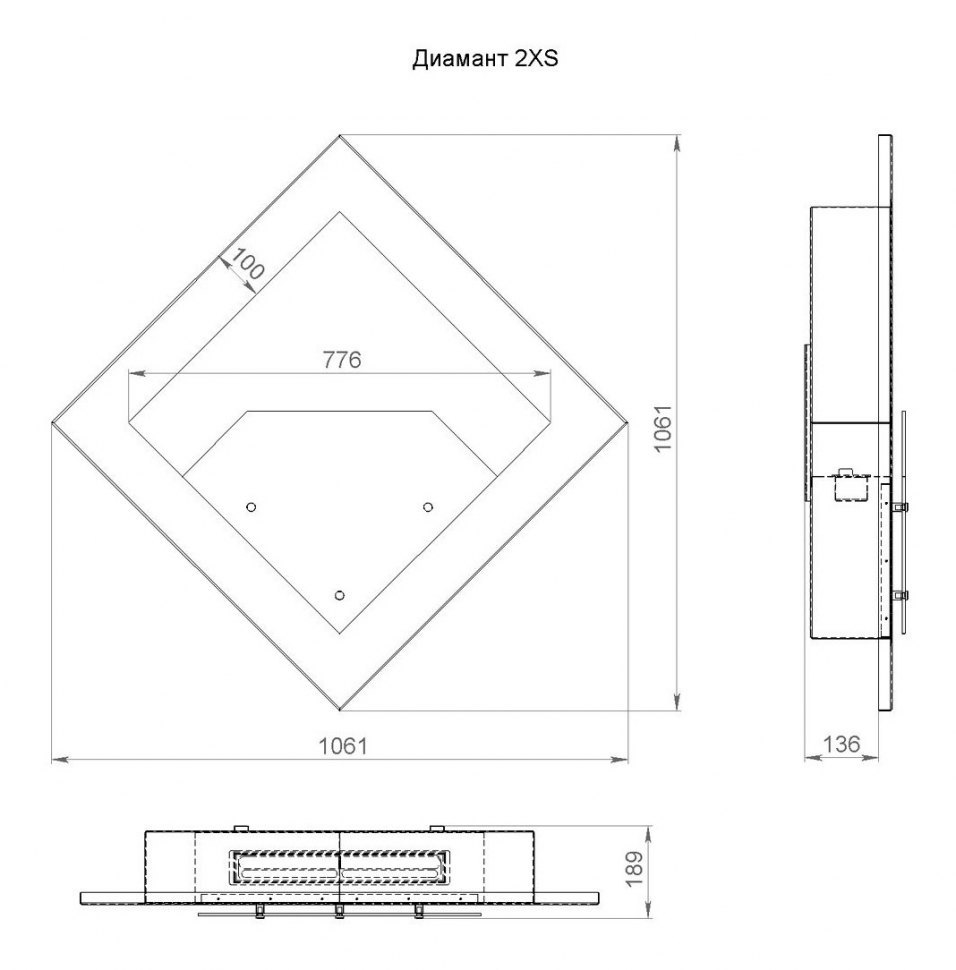Биокамин Lux Fire Диамант 2 XS
