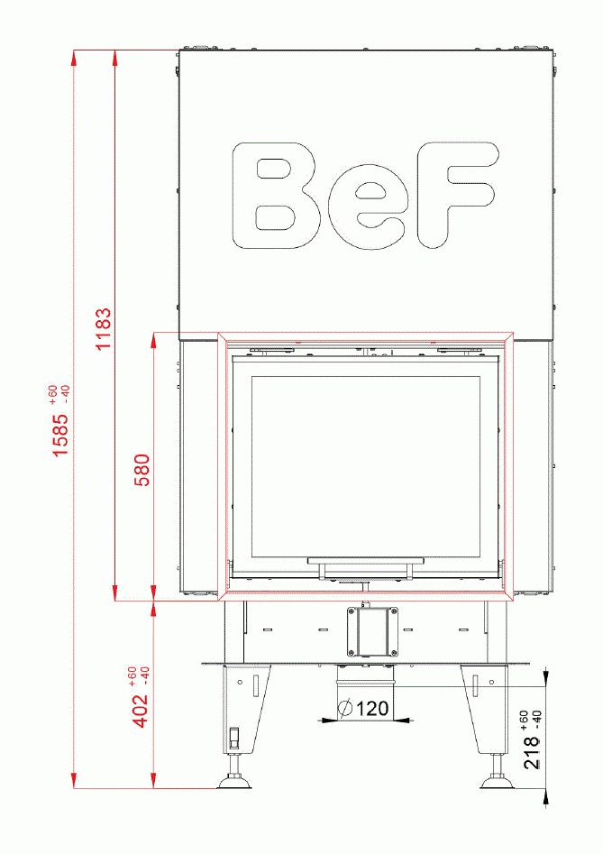 Каминная топка BeF Double V 6 Feel