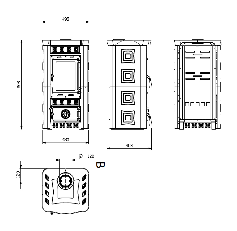 Чугунная печь камин La Nordica Gaia (Нордика Гая)