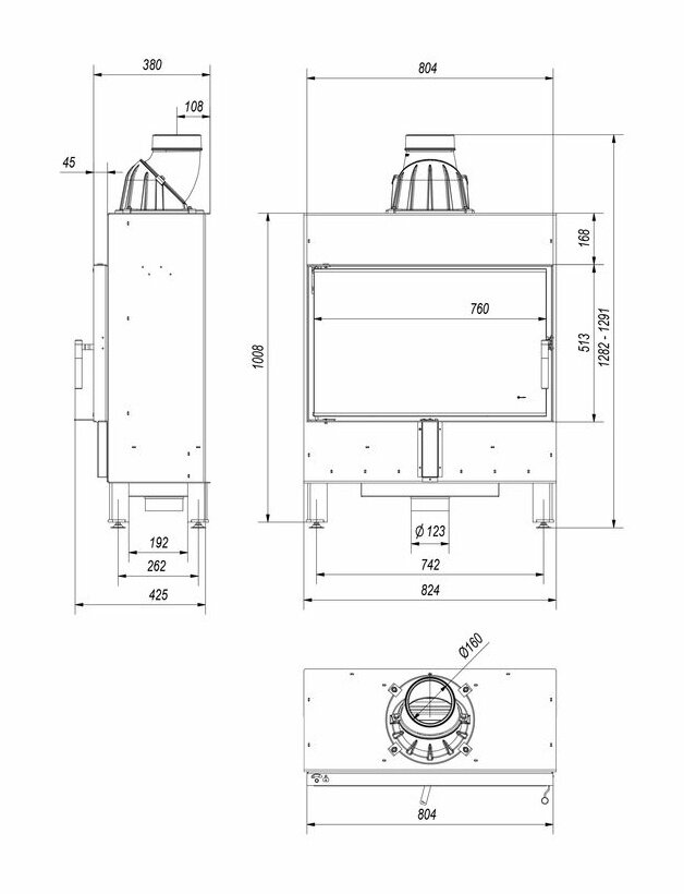 Каминная топка Kratki Lucy 14 SLIM