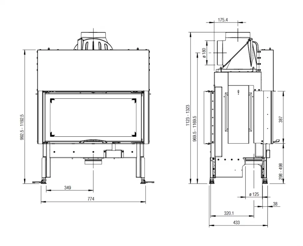 Каминная топка Austroflamm 75х39 S II