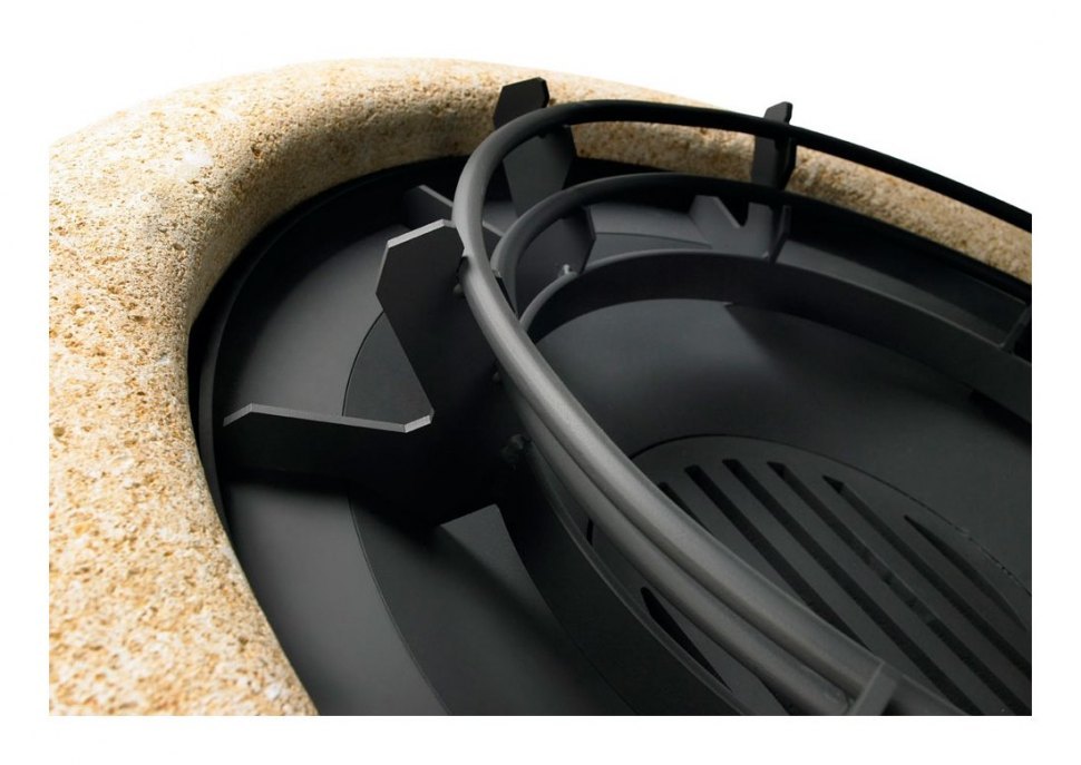 Камин ZEUS CENTRAL, со стеклом, чёрный (Traforart)