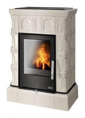 Кафельная печь-камин ABX Britania KI (кафельный цоколь) с допуском воздуха