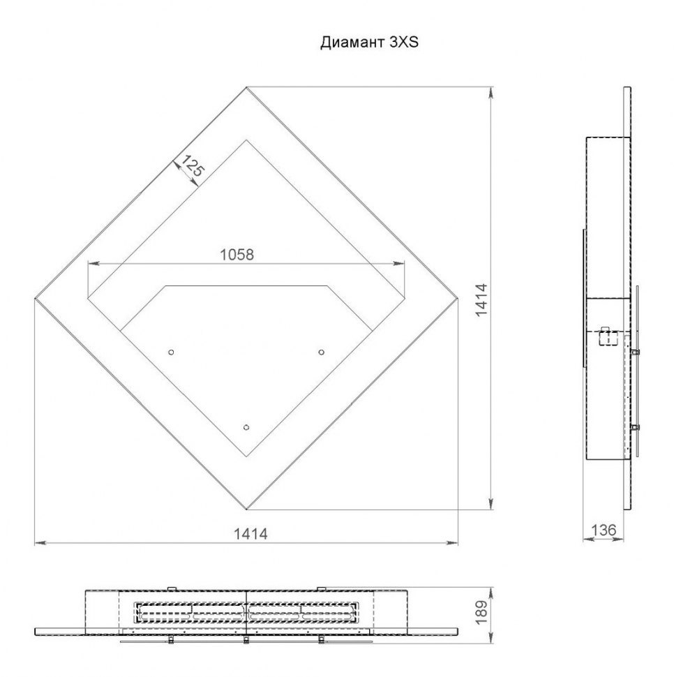 Биокамин Lux Fire Диамант 3 XS