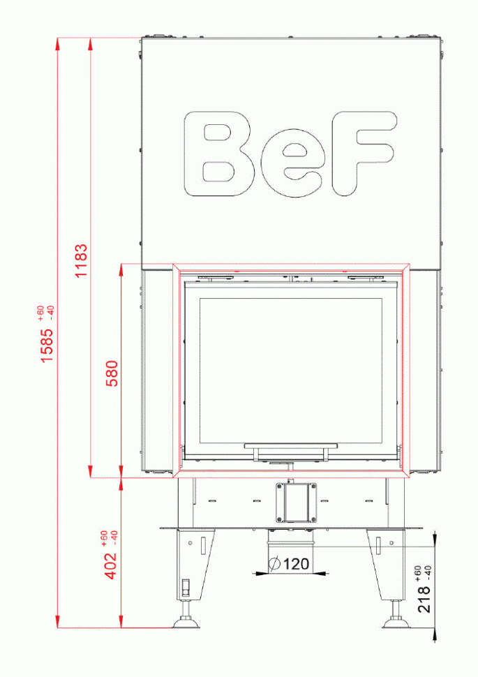 Каминная топка BeF Double V 6 N Feel