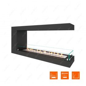 Биокамин торцевой SteelHeat LONG 1200 (Стекло)