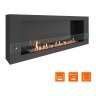 Биокамин SteelHeat WALL LONG 1500 черный (Стекло + Стемалит)