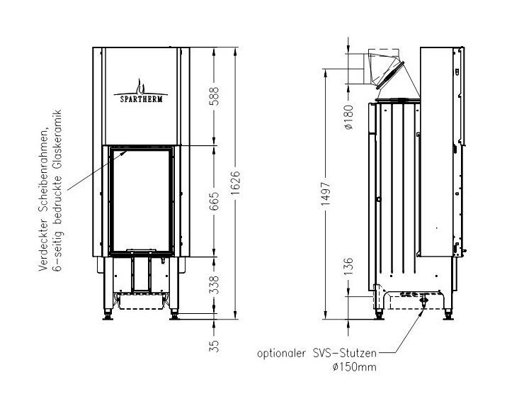 Каминная топка Spartherm Arte 1V66Н 4S
