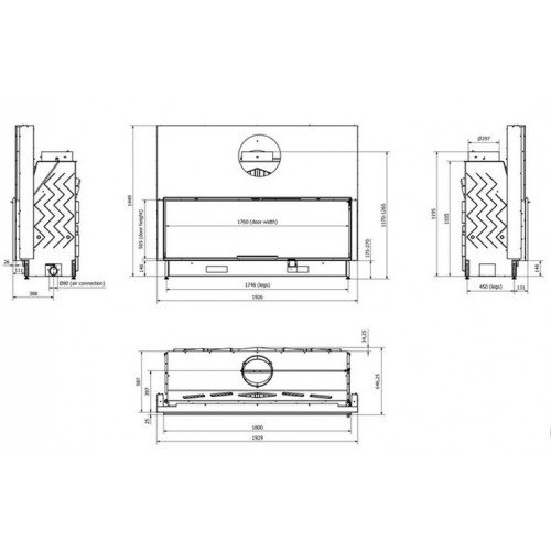 Каминная топка Technical PanTech 200 EVO LD d300