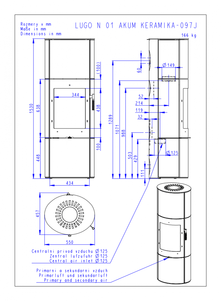 Печь-камин Romotop LUGO N AKUM керамика