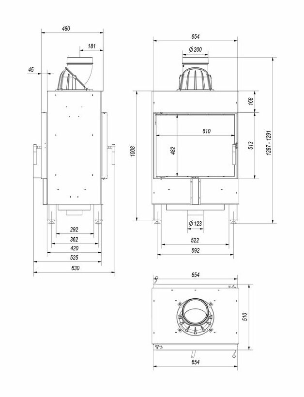 Каминная топка Kratki Lucy 12 T