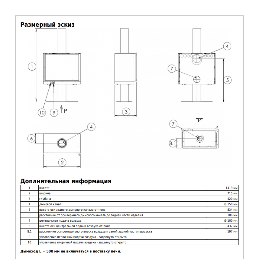 Печь-камин ABX Polar Osaka 50