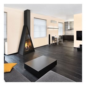 Камин BREDA FRONTAL, труба справа, чёрный (Traforart)