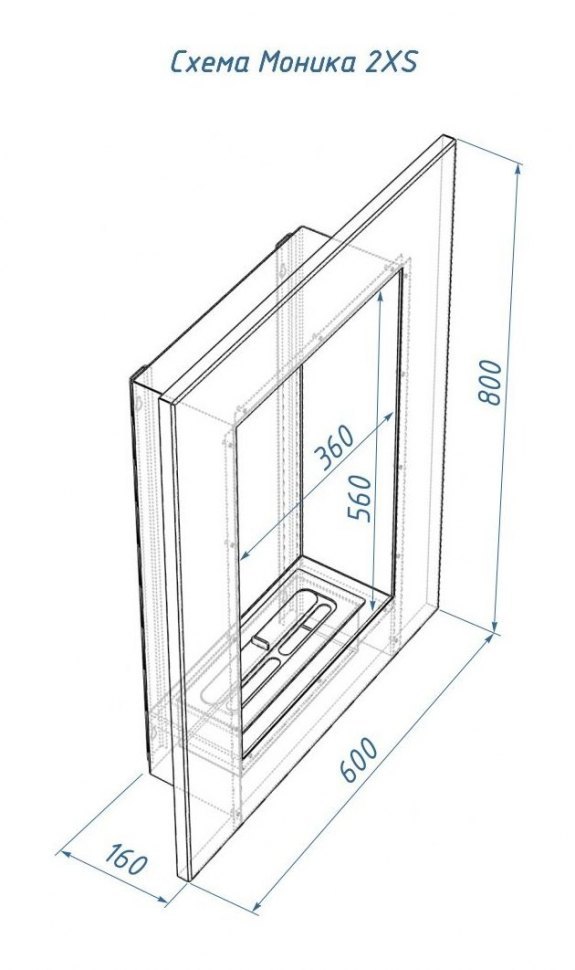 Биокамин Lux Fire Моника 2 Н XS
