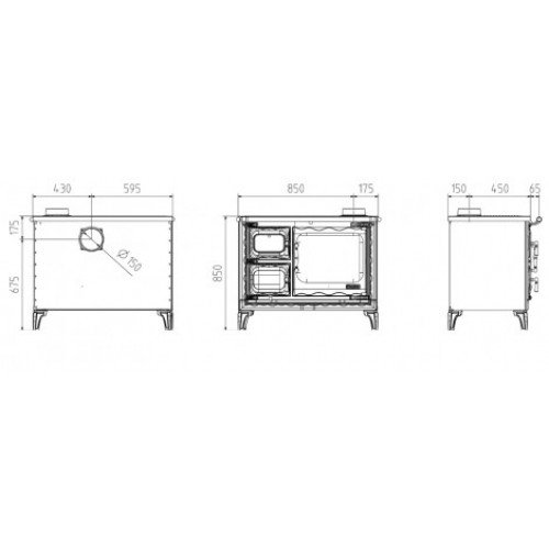 Печь отопительно-варочная Hergom Deva II 100 (бордовый)