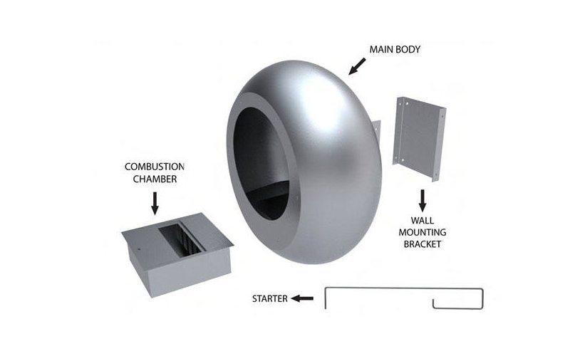 Биокамин Cocoon Fires настенный Vellum Stainless Steel