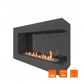 Биокамин угловой SteelHeat GRAND 900 правый (Стемалит)