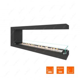 Биокамин торцевой SteelHeat LONG 1500 (Стекло)