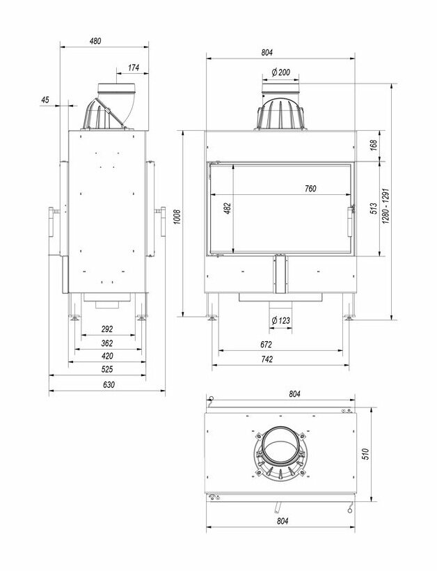 Каминная топка Kratki Lucy 14 T