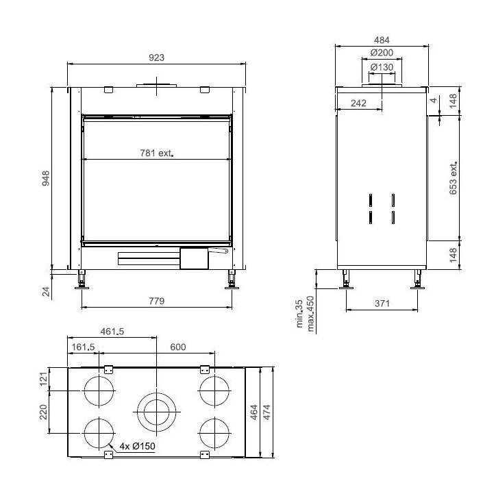 Газовый камин Тру Вижен 850 DV / True Vision 850 DV gas