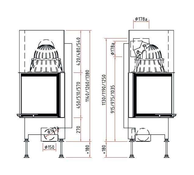 Каминная топка Schmid Ekko 45(45)57 h