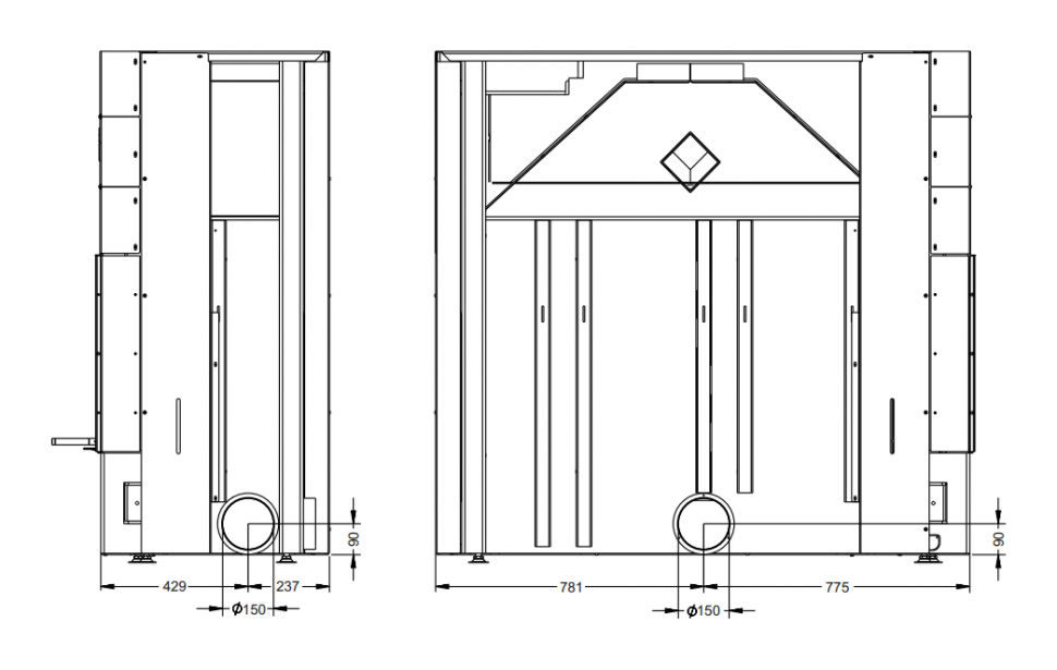 Каминная топка АСТОВ П2С 14057 L (левая)