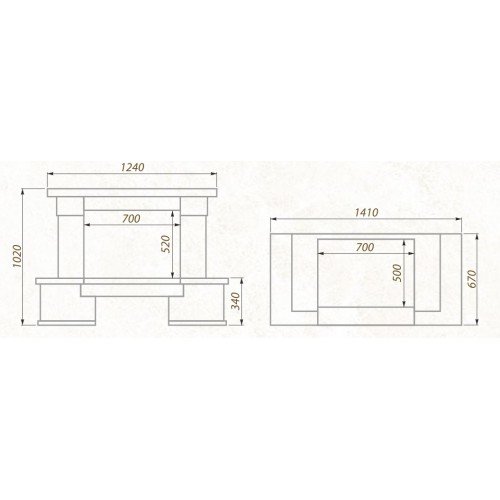 Каминная облицовка Madeira Daniella 700 (пристенная)