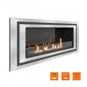 Биокамин в нишу SteelHeat LONG-D 1200 Small (Стекло + Стемалит)