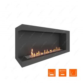 Биокамин угловой SteelHeat LONG 1200 левый (Стандарт)