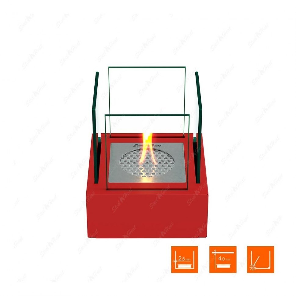 Настольный биокамин SteelHeat GLORIA красный