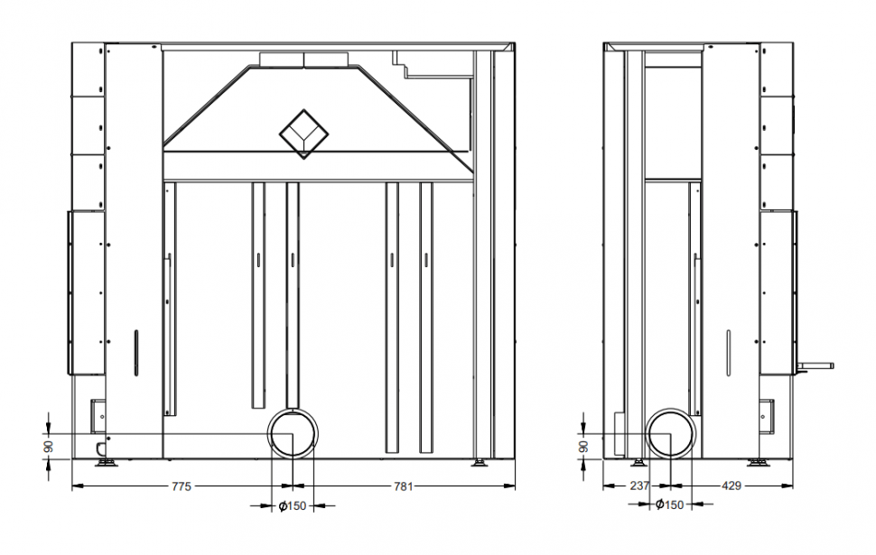 Каминная топка АСТОВ П2С 14057 R (правая)