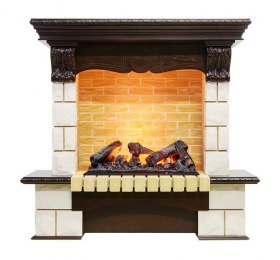 Каминокомплект Pierre Luxe - Темный дуб / Шампань (Высота 1035мм) с очагом Cassette 600 NH