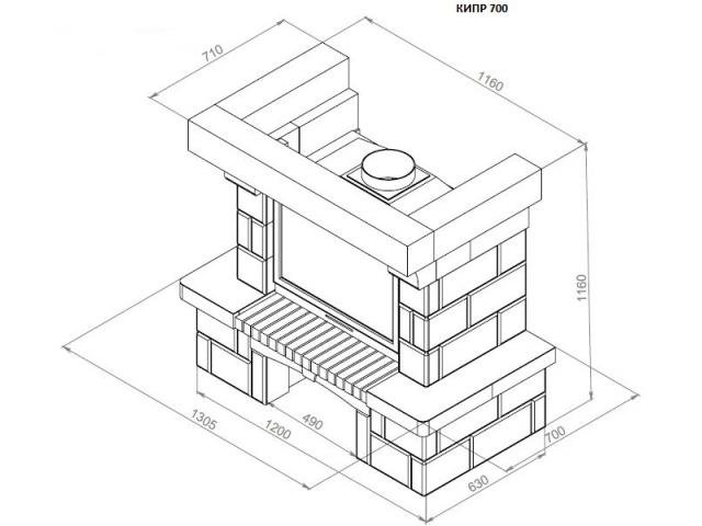 Каминная облицовка Кипр 700 (пристенная)