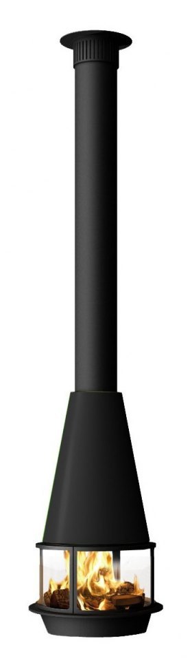 Камин ARLET CENTRAL, подвесной, низкое стекло, чёрный (Traforart)