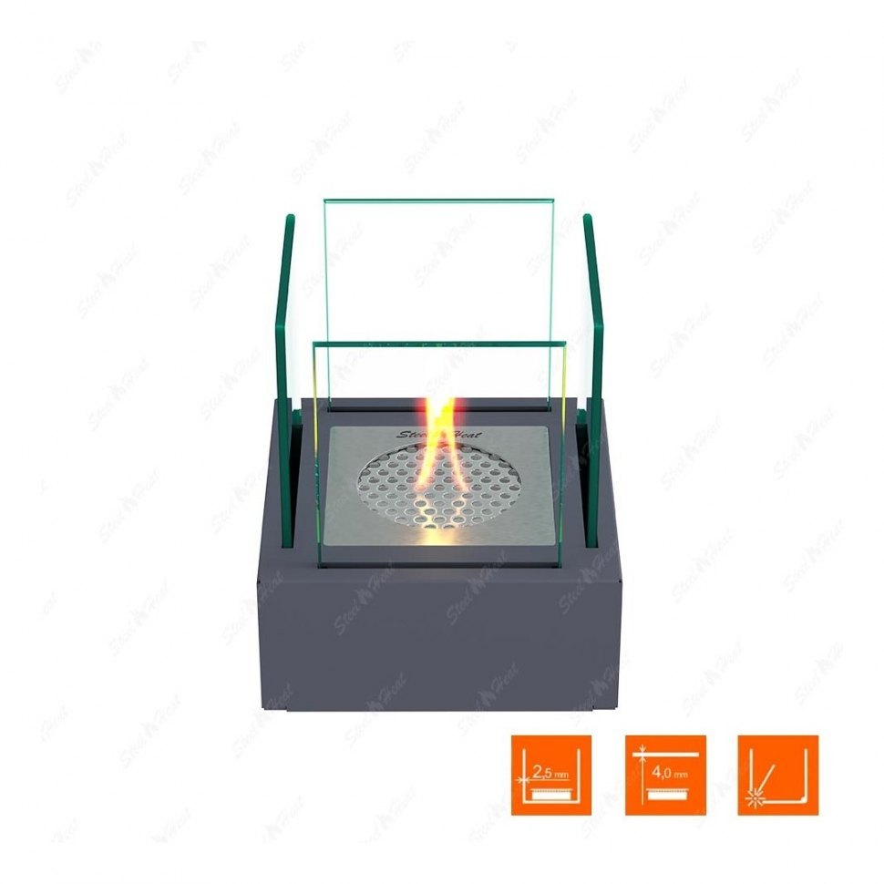 Настольный биокамин SteelHeat GLORIA серый