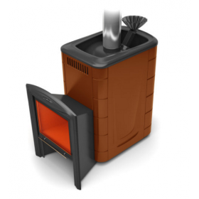 Дровяная печь для бани TMF Гейзер 2014 Inox Витра ЗК терракота
