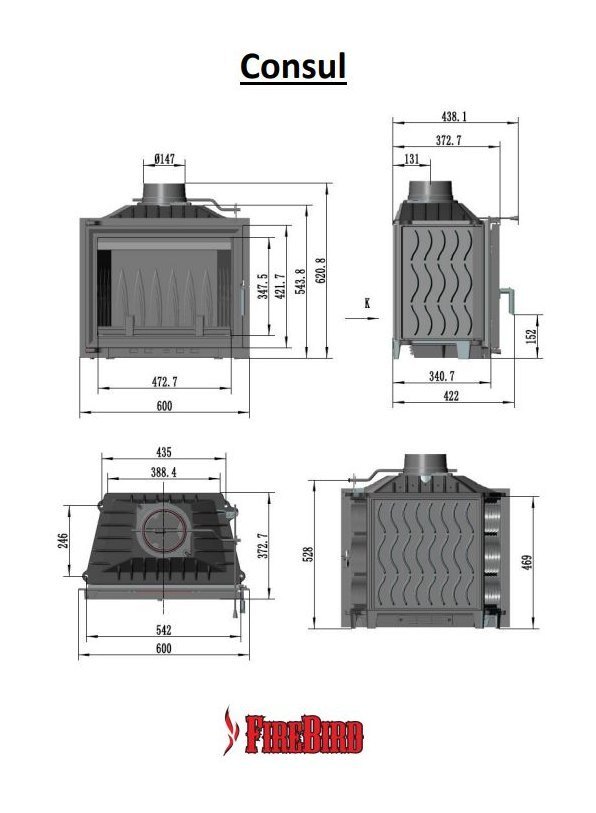 Каминная топка Firebird Consul 12 кВт