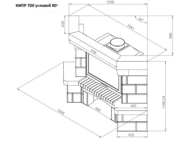 Каминная облицовка Кипр 700 (угловая)