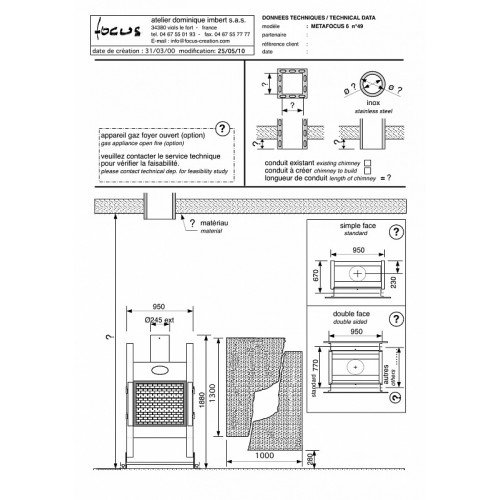 Камин дровяной Focus Metafocus 6