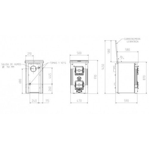Печь отопительно-варочная Hergom L-05CCE