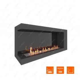 Биокамин угловой SteelHeat LONG 1200 левый (Стемалит)