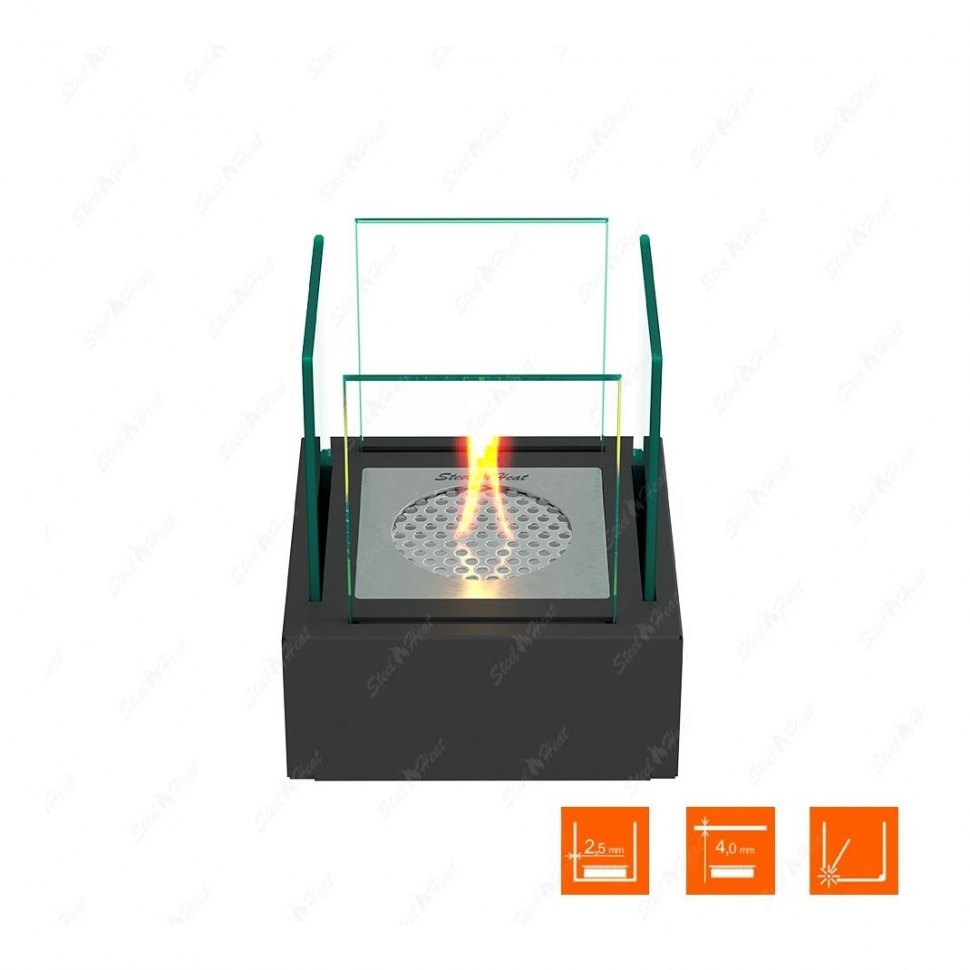 Настольный биокамин SteelHeat GLORIA черный