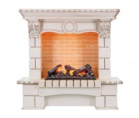 Каминокомплект Pierre Luxe - Слоновая кость / Шампань (Высота 1035мм) с очагом Cassette 600 NH