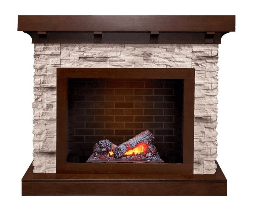 Каминокомплект Chalet - Темный дуб/Сланец с очагом Cassette 400 NH